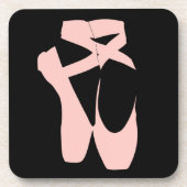 Rosa Ballettschuhe Getränkeuntersetzer (Vorderseite)