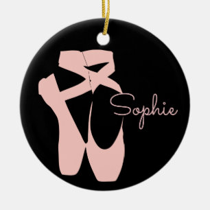 Rosa Ballettschuhe Keramik Ornament