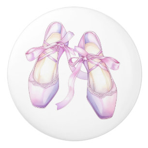 Rosa Ballettschuhe Keramikknopf Mädchenhaft Keramikknauf