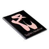 Rosa Ballettschuhe Notizblock (Rechte Seite)