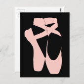 Rosa Ballettschuhe Postkarte (Vorne/Hinten)
