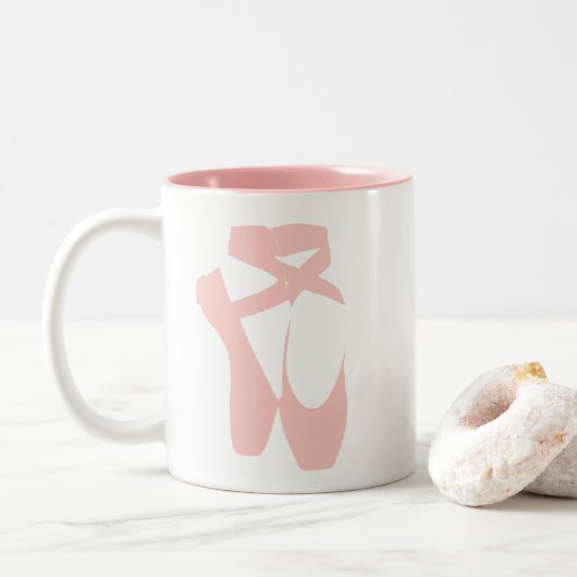 Rosa Ballettschuhe Zweifarbige Tasse (Mit Donut)