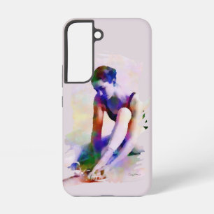 Rosa Balletttänzerin Aquarell Zeitgenössische Kuns Samsung Galaxy Hülle