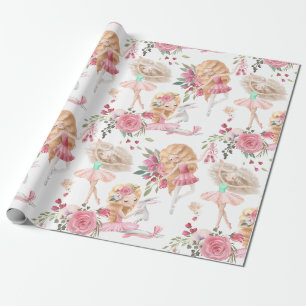 Rosa Balletttänzerin Geschenkpapier