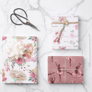 Rosa Balletttänzerin Geschenkpapierbögen Geschenkpapier Set