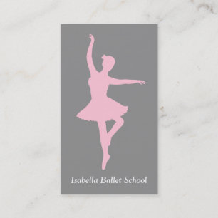 Rosa Balletttanzstudio-Lehrerin Grau Visitenkarte
