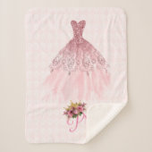 Rosa Ballkleid Sherpa Fleece-Decke Prinzessin- Sherpadecke (Vorderseite)