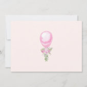 Rosa Ballon Babydusche Einladung (Rückseite)