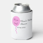 Rosa Ballon es ist ein Mädchen Dusche hinzufügen N Dosenkühler (Kanne Vorderseite)