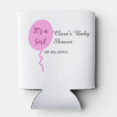 Rosa Ballon es ist ein Mädchen Dusche hinzufügen N Dosenkühler (Rückseite)