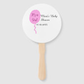 Rosa Ballon es ist ein Mädchen Dusche hinzufügen N Fächer (Rückseite)