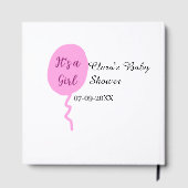 Rosa Ballon es ist ein Mädchen Dusche hinzufügen N Gästebuch (Rückseite)