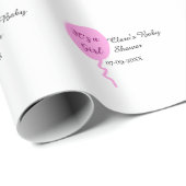 Rosa Ballon es ist ein Mädchen Dusche hinzufügen N Geschenkpapier (Rolleneckpunkt)