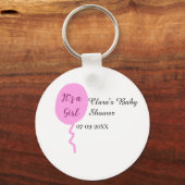 Rosa Ballon es ist ein Mädchen Dusche hinzufügen N Schlüsselanhänger (Vorderseite)