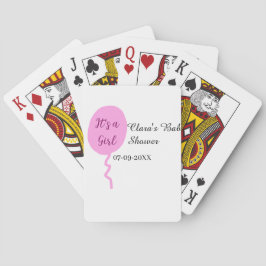 Rosa Ballon es ist ein Mädchen Dusche hinzufügen N Spielkarten