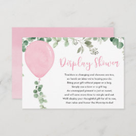 Rosa Ballon Eukalyptus grün Anzeige Dusche Begleitkarte