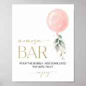 Rosa Ballon, Eukalyptus, Grüne, Momosa Bar Poster (Vorne)