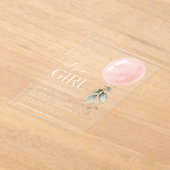 Rosa Ballon, Eukalyptus, Grünpflanzen, Babydusche Acryleinladungen (Ablage )