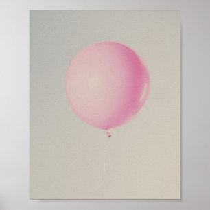Rosa Ballon-Minimalistische Fotografie Poster