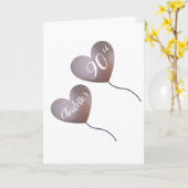 Rosa Ballon personalisiert 90. Geburtstagskarte Karte (Gelbe Blume)