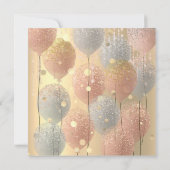 Rosa Ballon Sweet 16. Brautparty Einladung (Rückseite)