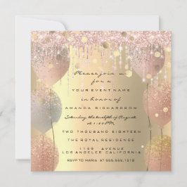 Rosa Ballon Sweet 16. Brautparty Einladung