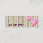 Rosa Ballone und Streifen Mini Visitenkarte (Rückseite)