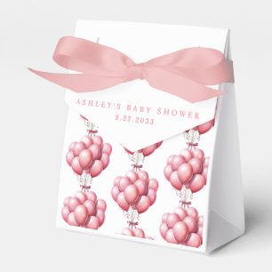 Rosa Ballons Aquarell Mädchen Baby Shower Geschenkschachtel