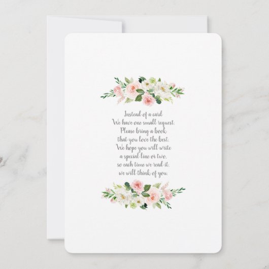 Rosa Ballons Babydusche Mädchen Einladung (Rückseite)