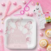 Rosa Ballons Bogen Babydusche Pappteller (Party)