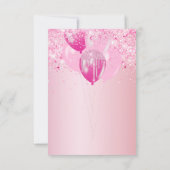 Rosa Ballons Mädchen zum Geburtstag Karte (Rückseite)