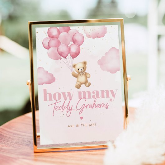 Rosa Ballons Wie viele Teddygrahams Poster