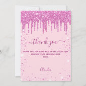 Rosa Ballons zum Geburtstag danke Karte (Rückseite)