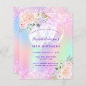 Rosa Ballons zum lila Glitzer zum Geburtstag (Vorne/Hinten)