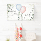 Rosa Ballons zwischen Geschlecht und Mädchen Banner (Insitu)