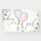 Rosa Ballons zwischen Geschlecht und Mädchen Banner (Horizontal)