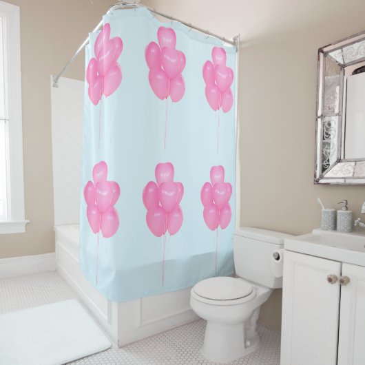 Rosa Balloons Duschvorhang (Beispiel)
