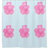 Rosa Balloons Duschvorhang (Vorderseite)