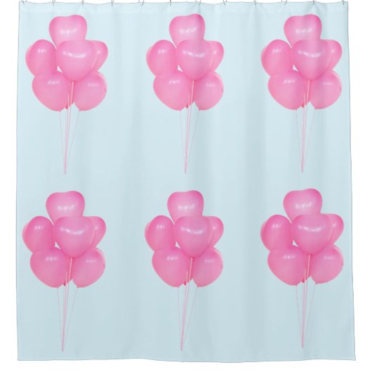 Rosa Balloons Duschvorhang (Vorderseite)