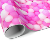 Rosa Balloons festes Hintergrunddesign. Geschenkpapier (Rolleneckpunkt)