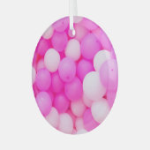 Rosa Balloons festes Hintergrunddesign. Ornament Aus Glas (Vorderseite links)