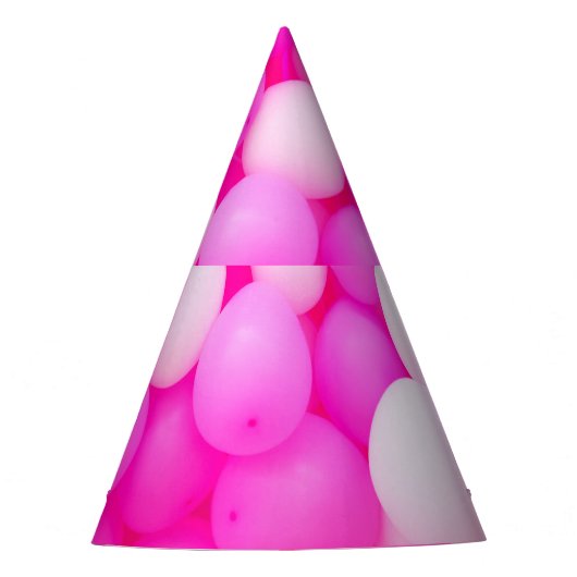 Rosa Balloons festes Hintergrunddesign. Partyhütchen (Vorderseite)