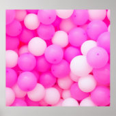 Rosa Balloons festes Hintergrunddesign. Poster (Vorne)