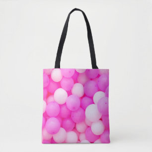 Rosa Balloons festes Hintergrunddesign. Tasche