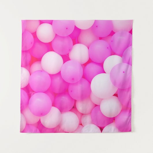 Rosa Balloons festes Hintergrunddesign. Wandteppich (Vorderseite)