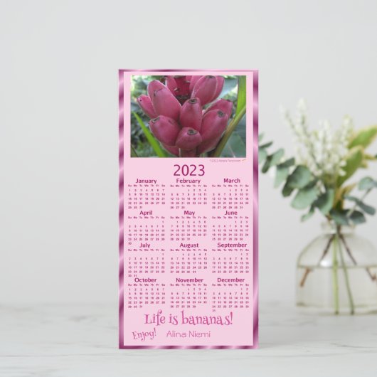 rosa Bananen Feiertagskarte (Stehend Vorderseite)