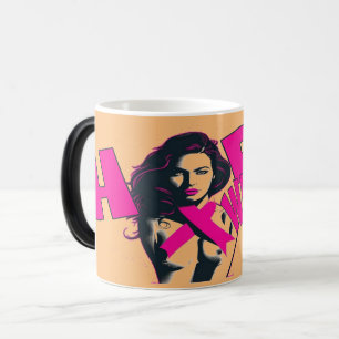 Rosa Band aus Hoffnung und Bewusstsein Verwandlungstasse