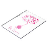 Rosa Band/Baum des Leben-Brustkrebs-Notizbuches Notizblock (Linke Seite)