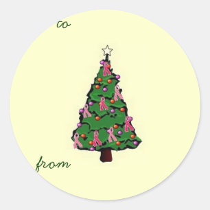 Rosa Band-Baum-Geschenk-Aufkleber Runder Aufkleber