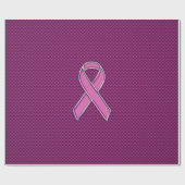 Rosa Band-Bewusstsein Fuchsia Carbon Fibre Geschenkpapier (Flach)